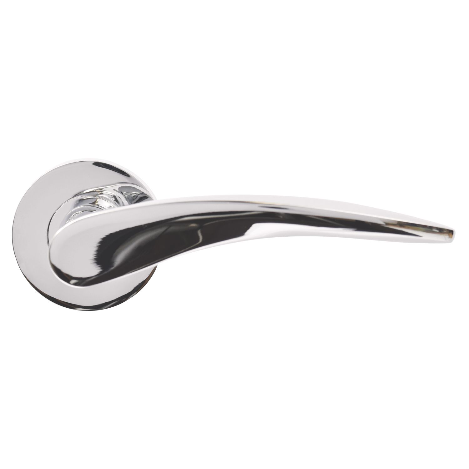 Jigtech Vecta Lever on Rose Door Handles Pair Polished Chrome (889HP)