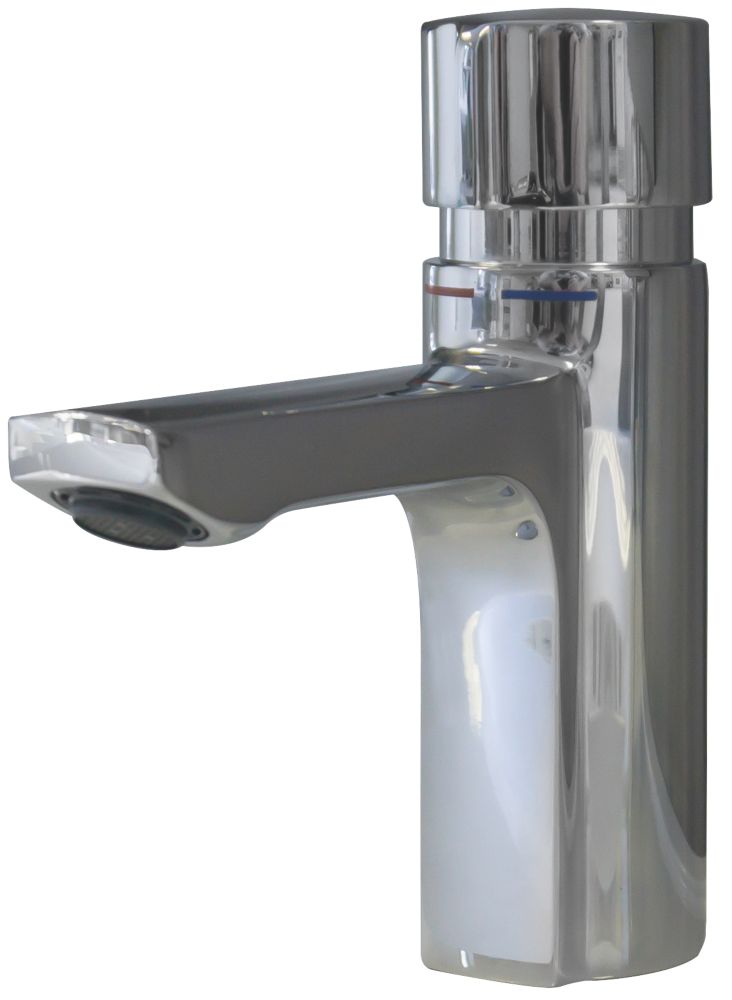 F5SMix SelfClosing NonConcussive Commercial Bathroom Pillar Mixer