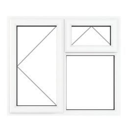 Crystal  Left-Hand & Top Opening Clear Double-Glazed Casement White uPVC Window 905mm x 965mm