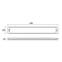 Sylvania Gradeo Rectangular 1580mm x 205mm LED Panel Light White 32W 4600lm