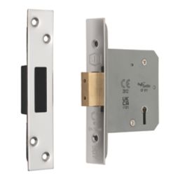 Smith & Locke Fire Rated  5 Lever Polished Chrome Deadlock 76mm Case - 57mm Backset