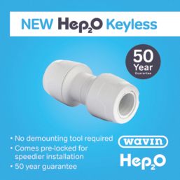 Hep2O  Plastic Push-Fit Equal Keyless Coupler 15mm