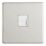 Contactum Lyric 1-Gang Slave Telephone Socket Brushed Steel with White Inserts