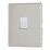 Contactum Lyric 1-Gang Slave Telephone Socket Brushed Steel with White Inserts