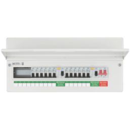 British General Fortress 22-Module 16-Way Populated High Integrity Dual RCD Consumer Unit