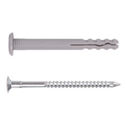 Easyfix  Nylon & Steel Mushroom Head Hammer Fixings 8mm x 80mm 50 Pack