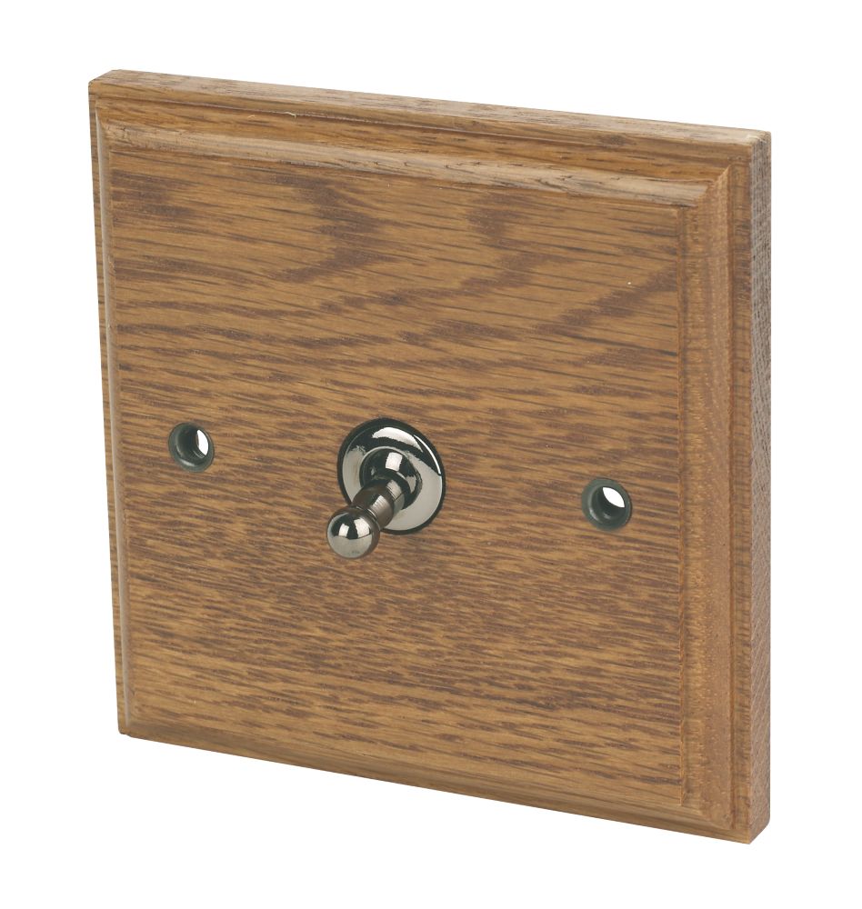 Varilight  10AX 1-Gang 2-Way Toggle Switch  Medium Oak