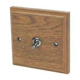 Varilight  10AX 1-Gang 2-Way Toggle Switch  Medium Oak