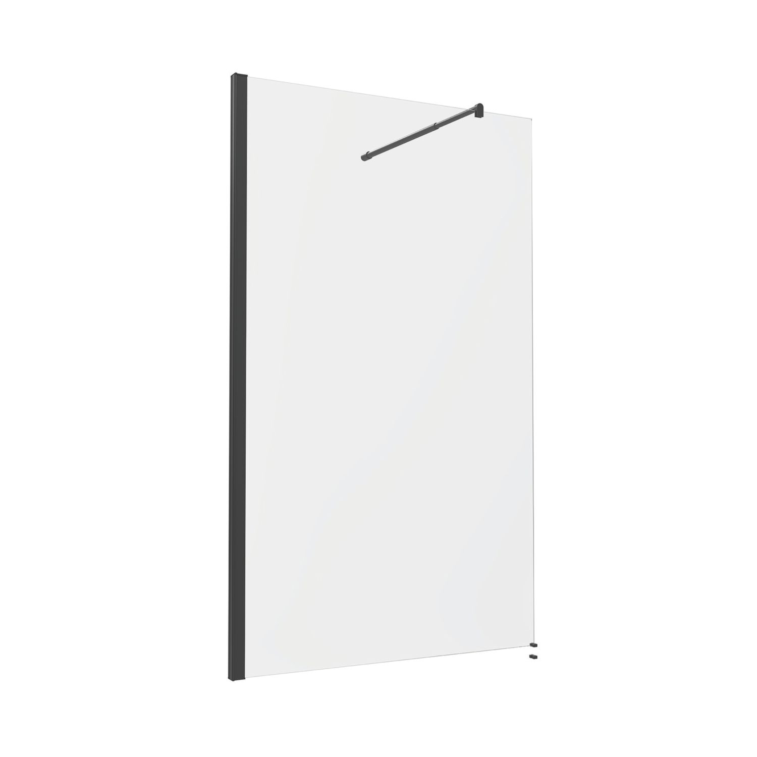 Palermo Showerwall Glass Matt Black 1950mm x 1000mm x 8mm (890AE)