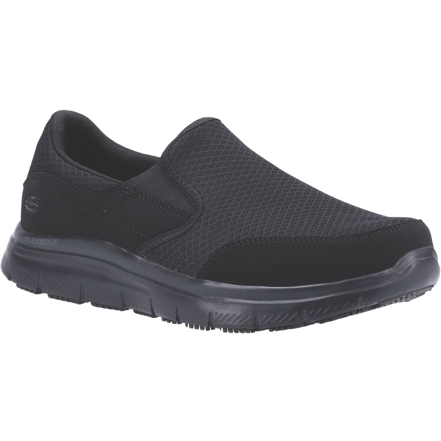 Skechers McAllen Size 10 Black Slip-On Occupational Work Shoes (890CW)