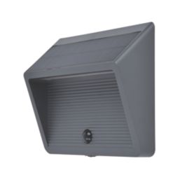 Lutec Linko Outdoor LED Solar Wall Light With PIR Sensor Dark Grey 900lm