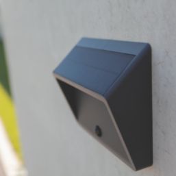 Lutec Linko Outdoor LED Solar Wall Light With PIR Sensor Dark Grey 900lm