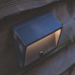 Lutec Linko Outdoor LED Solar Wall Light With PIR Sensor Dark Grey 900lm