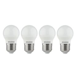 Sylvania Toledo E27 Mini Globe LED Light Bulb Frosted 470lm 4.2W 4 Pack