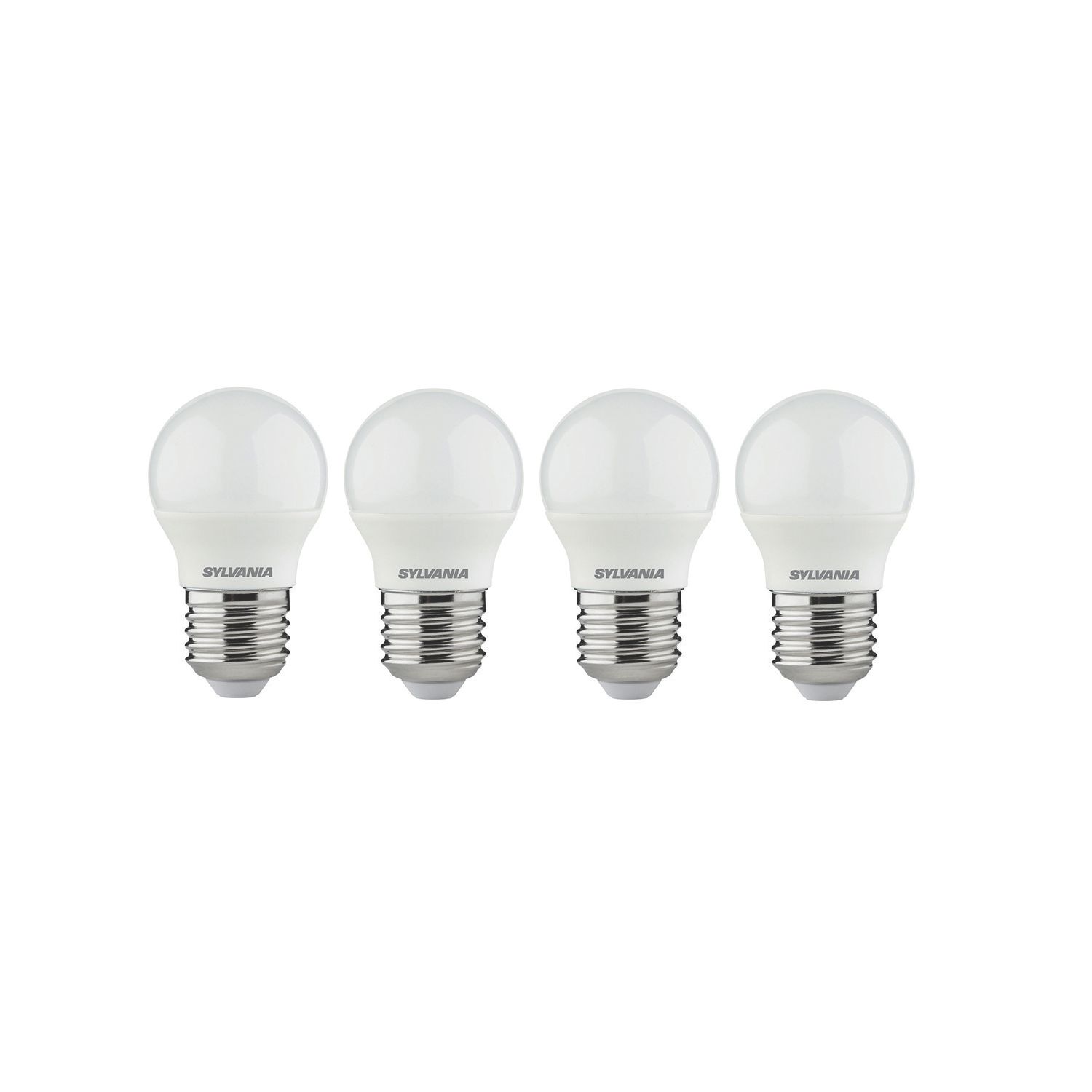 Sylvania Toledo E27 Mini Globe LED Light Bulb Frosted 470lm 4.2W 4 Pack (890EV)