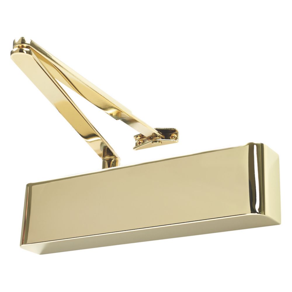 Rutland TS.9206 Fire Rated Overhead Door Closer Polished Brass - Screwfix