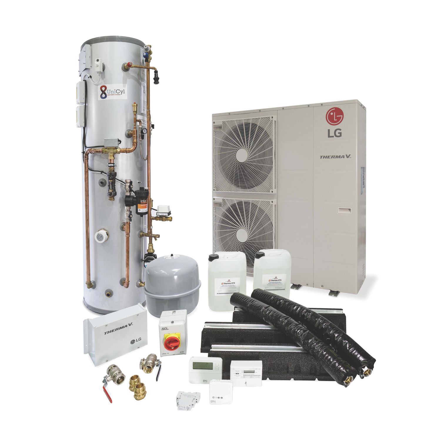 LG Therma V R32 S Series 16kW Air-Source Pre-Plumbed Heat Pump Kit 300Ltr (890KH)