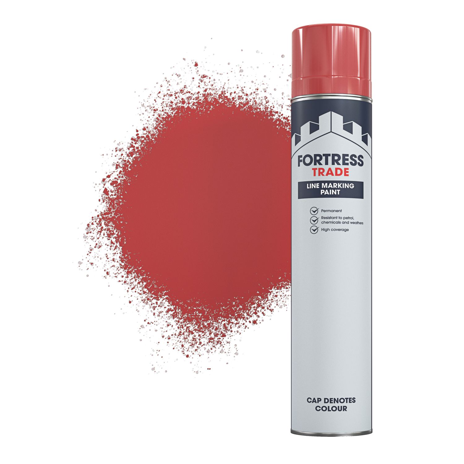 Fortress Trade 750ml Red Matt Line Marking Spray Paint (890PC)