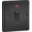 Knightsbridge  45A 1-Gang DP Cooker Switch Matt Black with Neon with Black Inserts