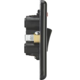 Knightsbridge  45A 1-Gang DP Cooker Switch Matt Black with Neon with Black Inserts