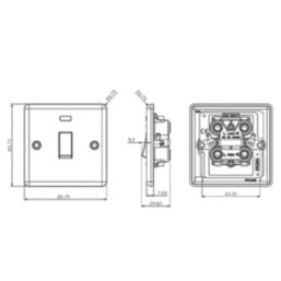 Knightsbridge  45A 1-Gang DP Cooker Switch Matt Black with Neon with Black Inserts