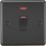 Knightsbridge  45A 1-Gang DP Cooker Switch Matt Black with Neon with Black Inserts