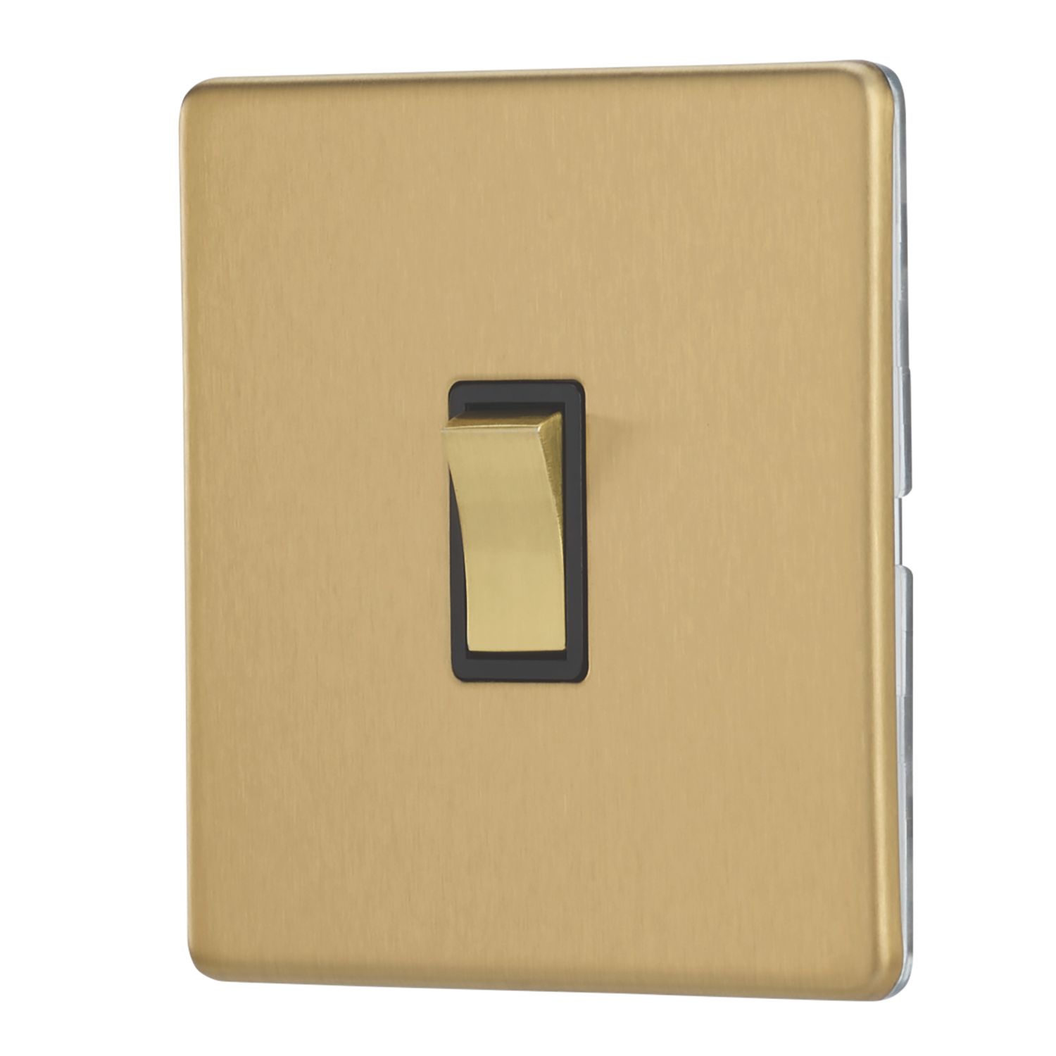 Contactum Lyric 10AX 1-Gang Intermediate Switch Brushed Brass with Black Inserts (890RP)