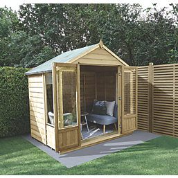 Forest Oakley 8' x 6' (Nominal) Apex Timber Summerhouse with Base