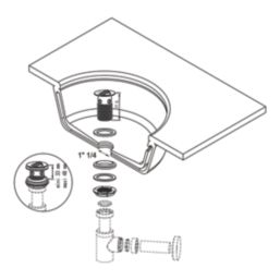 Flomasta Slotted Captive Basin Waste Matt Black 66mm