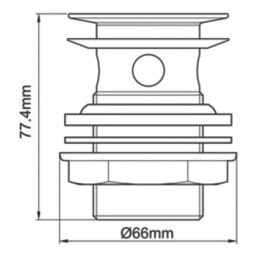 Flomasta Slotted Captive Basin Waste Matt Black 66mm