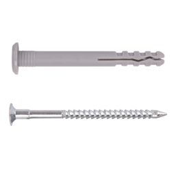 Easyfix  Nylon & Steel Mushroom Head Hammer Fixings 8mm x 100mm 50 Pack