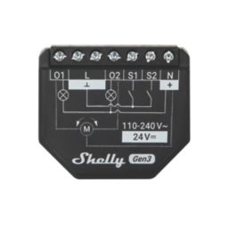 Shelly S3SW-002P16EU Smart Control Relay 16A 2 Pack