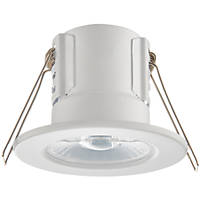 Pack of 10 x Fire Rated 5 Watt Dimmable PRESSED LED Downlight in Brushed Satin Chrome in cool White 6500k