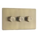 Refurb LAP  3-Gang 2-Way LED Dimmer Switch  Antique Brass with Colour-Matched Inserts