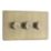 Refurb LAP  3-Gang 2-Way LED Dimmer Switch  Antique Brass with Colour-Matched Inserts