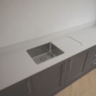 Metis  White Fleck Kitchen Worktop with 1 Bowl Stainless Steel Sink 3050mm x 620mm x 15mm
