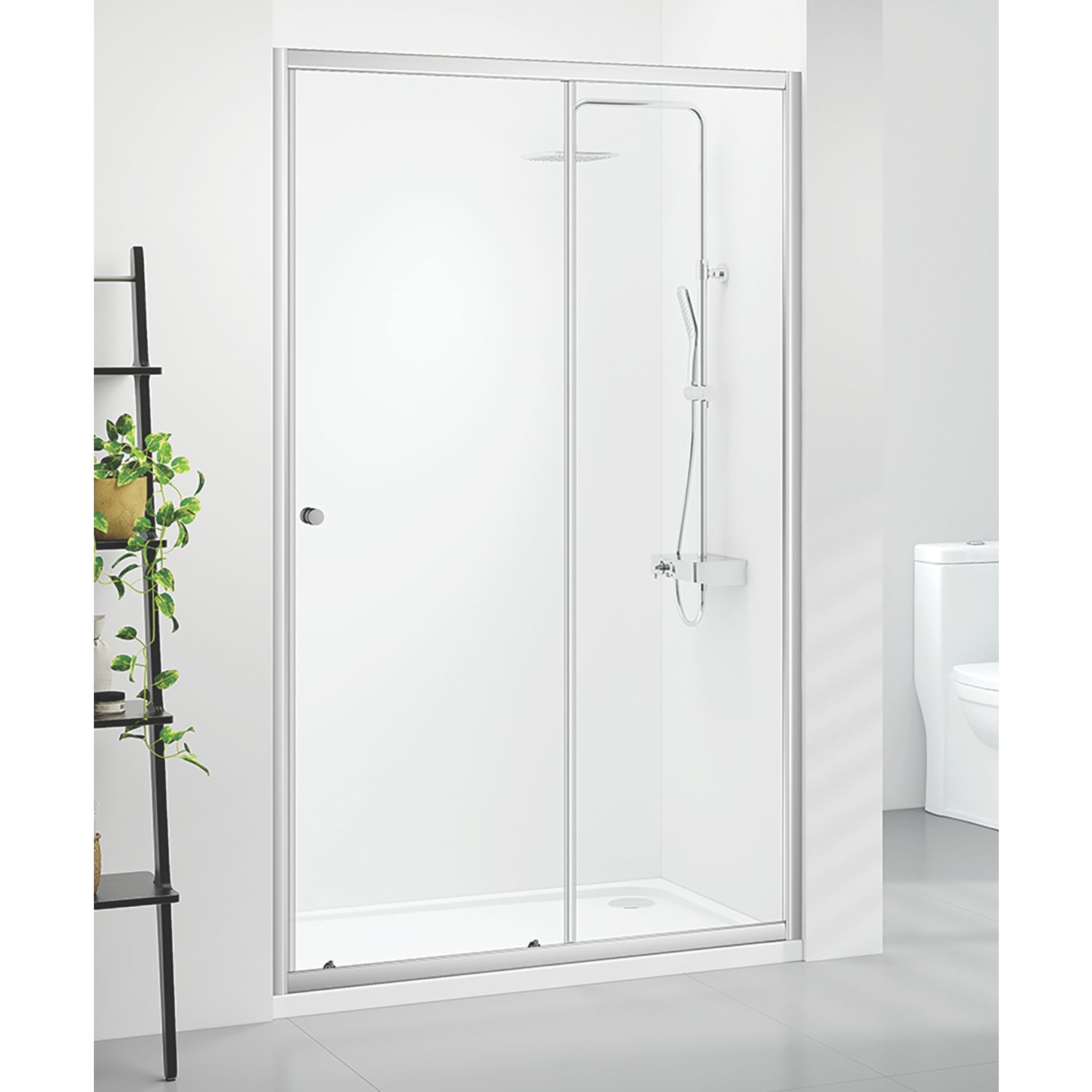 Triton Neo Six Framed Rectangular Sliding Shower Door Chrome 1200mm x 1850mm (891TK)