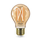 Philips Filament Amber E27 ES A60 LED Smart Light Bulb 7W 640lm 6 Pack