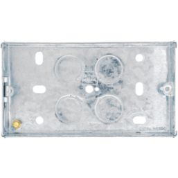 British General  2-Gang Galvanised Steel  Back Box 25mm
