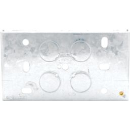 British General  2-Gang Galvanised Steel  Back Box 25mm