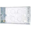 British General  2-Gang Galvanised Steel  Back Box 25mm