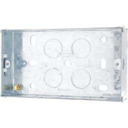 British General  2-Gang Galvanised Steel  Back Box 25mm