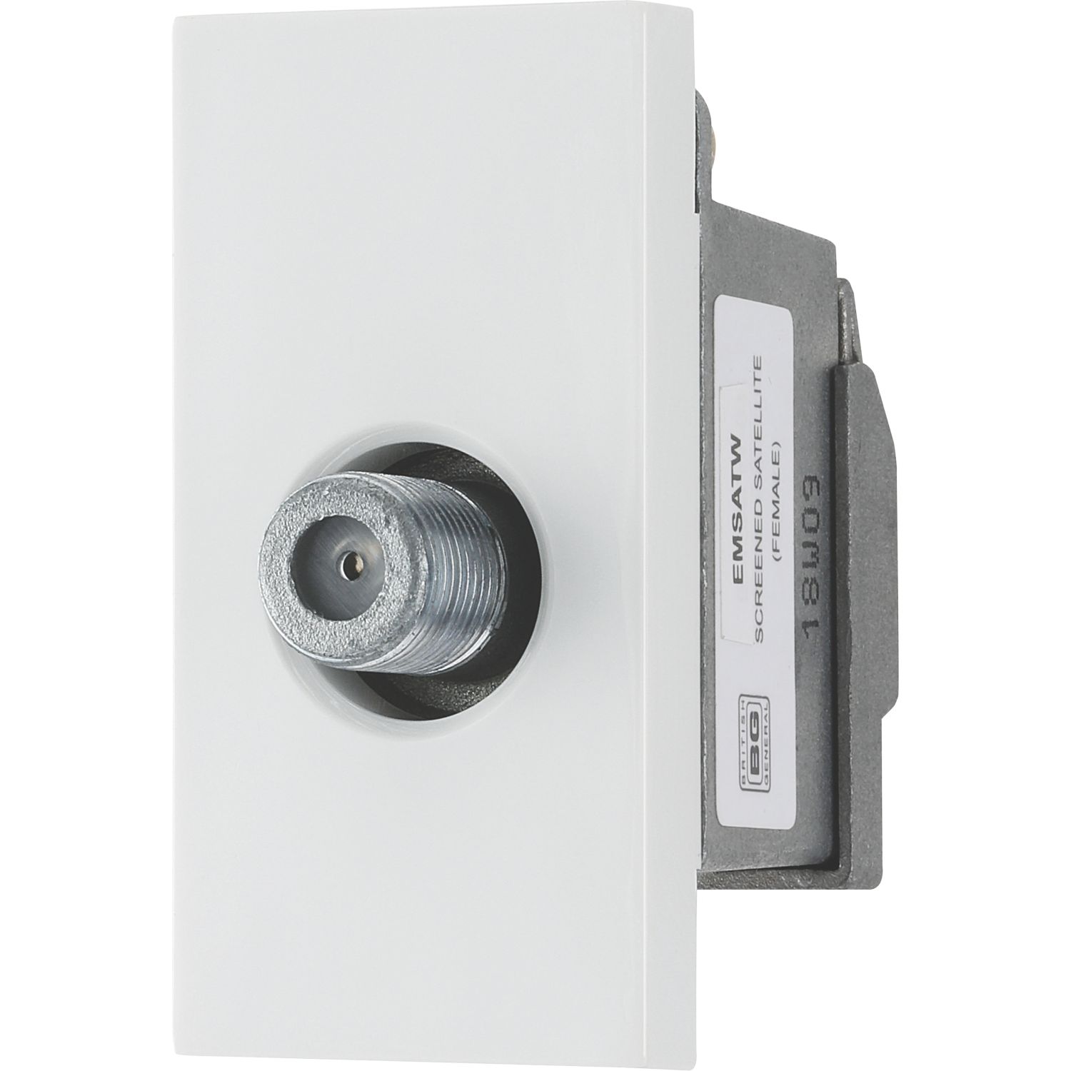 British General Modular F-Type Satellite Socket White (891XG)