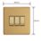 Varilight  10A 3-Gang 2-Way Light Switch  Brushed Brass with Colour-Matched Inserts