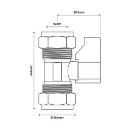 Flomasta Isolating Valve with Handle 15mm