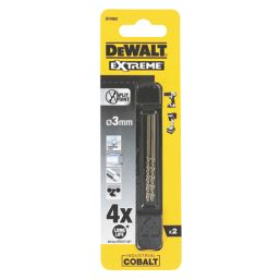 DEWALT Extreme Straight Shank Metal Drill Bits 3mm x 61mm 2 Pack