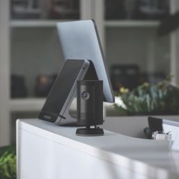 Ring Cam Plus Mains-Powered Black Wired 2K Outdoor Cylinder Smart Camera