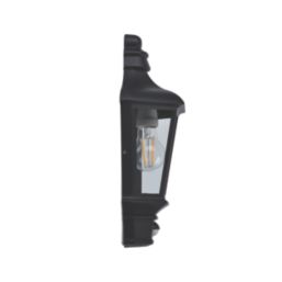 Lutec Cotswold Outdoor Half Lantern Wall Light With PIR Sensor Black