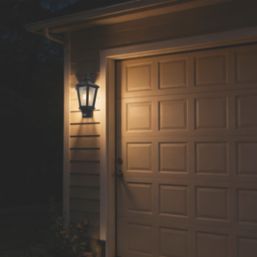 Lutec Cotswold Outdoor Half Lantern Wall Light With PIR Sensor Black