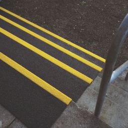 COBA  Black/Yellow GRP Stair Tread 1.5m x 345mm x 55mm